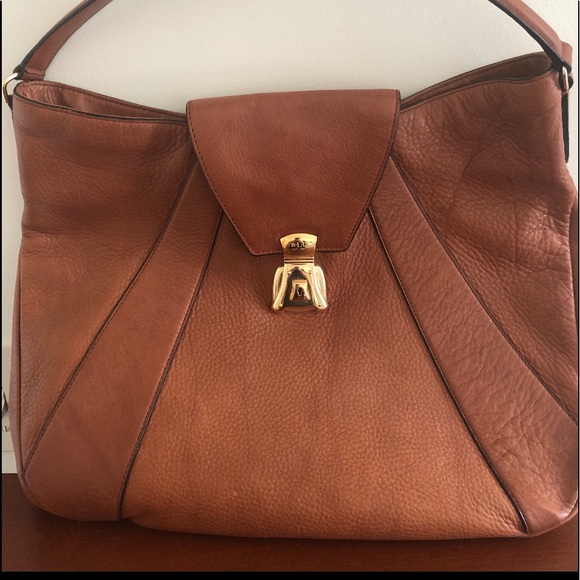 ๐ Brown Ralph Lauren purse with gold buckle - Picture 1 of 3